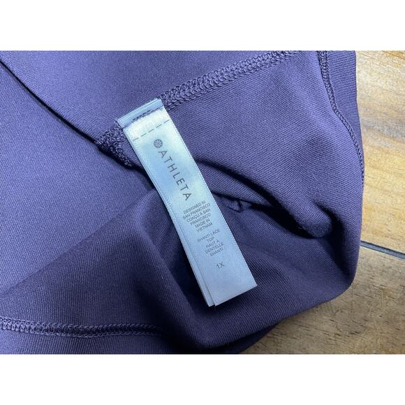 Athleta Shanti Lace Top Plus 1X Deep Crocus Violet Fitted Crop Scoop - Picture 9 of 12